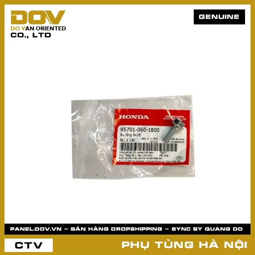 MÃ PHỤ TÙNG : 957010601800 BU LÔNG 6X18 — 957010601800