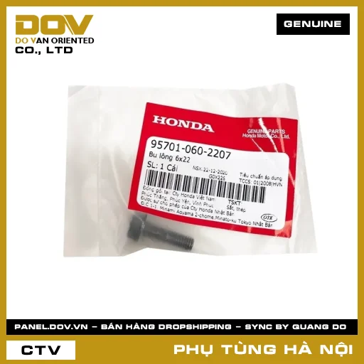 MÃ PHỤ TÙNG : 957010602207 BU LÔNG 6X22 — 957010602207