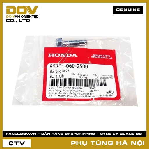 MÃ PHỤ TÙNG : 957010602500 BU LÔNG 6X25 — 957010602500