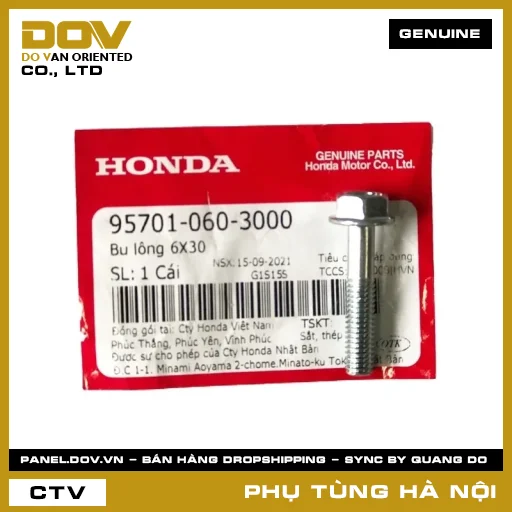 MÃ PHỤ TÙNG : 957010603000 BU LÔNG 6X30 — 957010603000