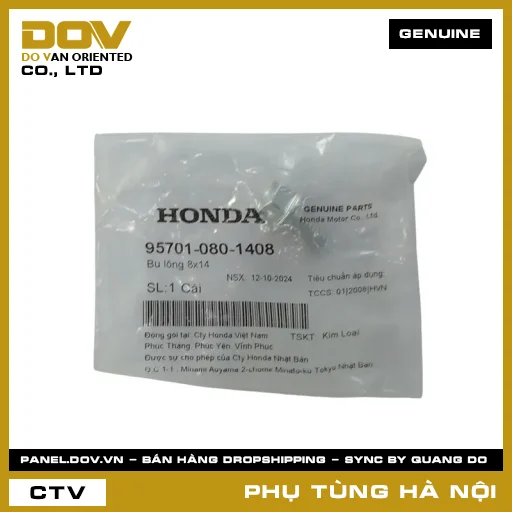 MÃ PHỤ TÙNG : 957010801408 BU LÔNG 8X14 — 957010801408