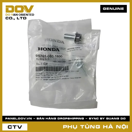 MÃ PHỤ TÙNG : 957010801600 BU LÔNG 8X16 — 957010801600