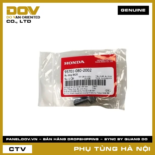 MÃ PHỤ TÙNG : 957010802002 BU LÔNG 8X20 — 957010802002