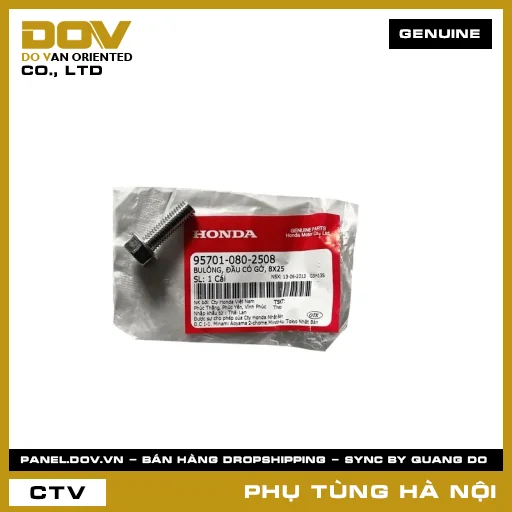 MÃ PHỤ TÙNG : 957010802508 BULÔNG, ĐẦU CÓ GỜ, 8X25 — 957010802508