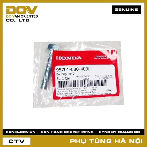 MÃ PHỤ TÙNG : 957010804000 BU LÔNG 8X40 — 957010804000