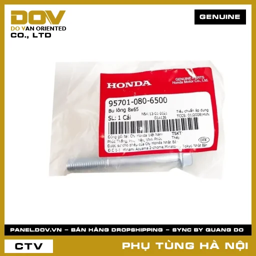 MÃ PHỤ TÙNG : 957010806500 BU LÔNG 8X65 — 957010806500