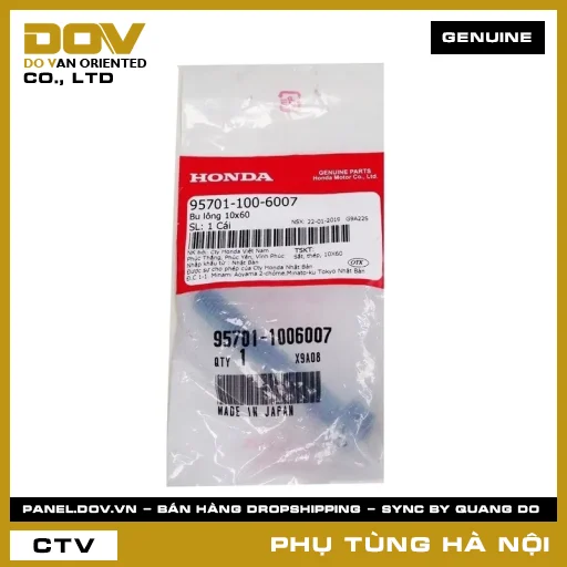 MÃ PHỤ TÙNG : 957011006007 BU LÔNG 10X60 — 957011006007