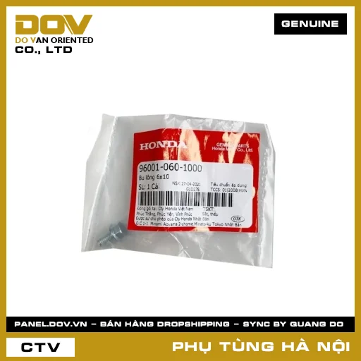 MÃ PHỤ TÙNG : 960010601000 BU LÔNG 6X10 — 960010601000
