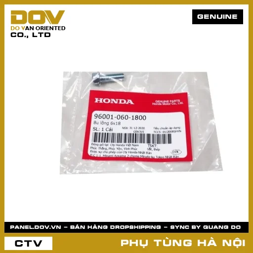 MÃ PHỤ TÙNG : 960010601800 BU LÔNG 6X18 — 960010601800