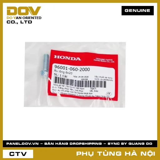 MÃ PHỤ TÙNG : 960010602000 BU LÔNG 6X20 — 960010602000