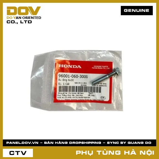 MÃ PHỤ TÙNG : 960010603000 BU LÔNG 6X30 — 960010603000