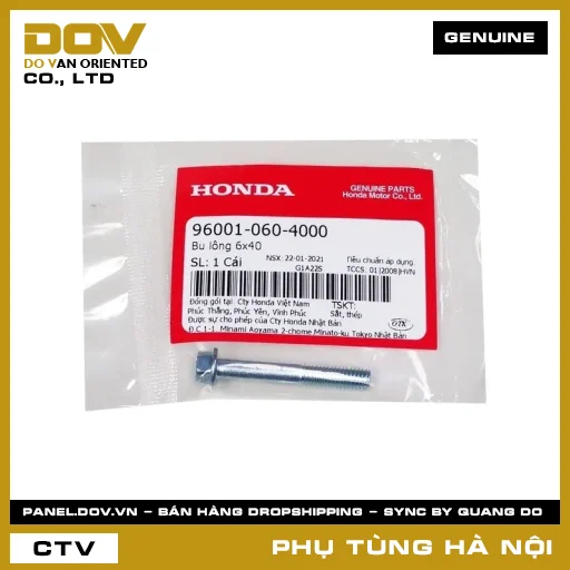 MÃ PHỤ TÙNG : 960010604000 BU LÔNG 6X40 — 960010604000