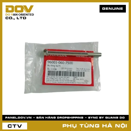 MÃ PHỤ TÙNG : 960010607500 BU LÔNG 6X75 — 960010607500
