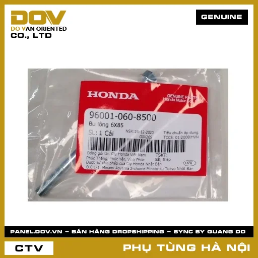 MÃ PHỤ TÙNG : 960010608500 BU LÔNG 6X85 — 960010608500