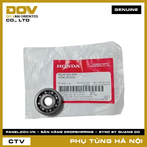 MÃ PHỤ TÙNG : 961006200000 VÒNG BI 6200 — 961006200000