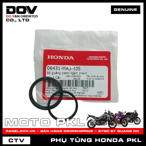 BỘ GIOĂNG PISTON NGÀM PHANH (thắng) ADV350, CB1000R, CB250 NIGHTHAWK, CB350 H'NESS, CB500F, CB500X, CBR500R, GOLDWING, NX500, REBEL 300, REBEL 500 — 06431MA3405