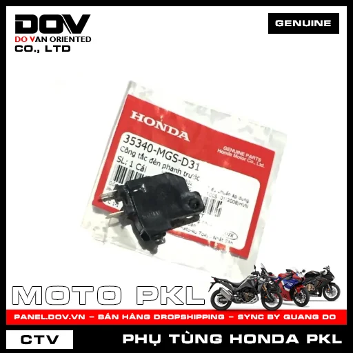 CÔNG TẮC ĐÈN PHANH TRƯỚC (thắng) ADV350, CB1000R, CB300R, CB350 H'NESS, CB500F, CB500X, CB650R, CBR500R, CBR650R, GOLDWING, NX500, REBEL 300, REBEL 500, SH 350 — 35340MGSD31