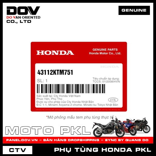 VÒNG HÃM CB350 H'NESS — 43112KTM751