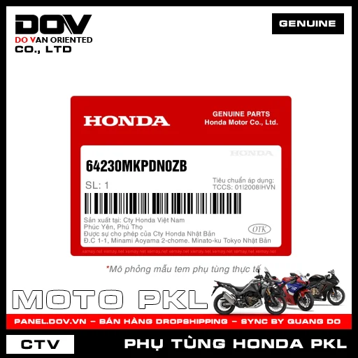 BỘ ỐP TRƯỚC TRÊN *NH436* CBR500R — 64230MKPDN0ZB