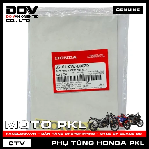 TEM HONDA 80MM *NH411* SH 350 — 86101K1WD00ZD