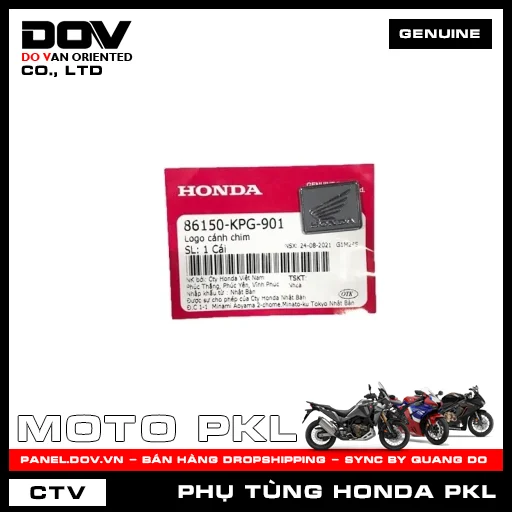 LOGO CÁNH CHIM ADV350, CB350 H'NESS, CB500F, CB500X, CB650R, CBR500R, CBR650R, NX500, REBEL 300, REBEL 500 — 86150KPG901