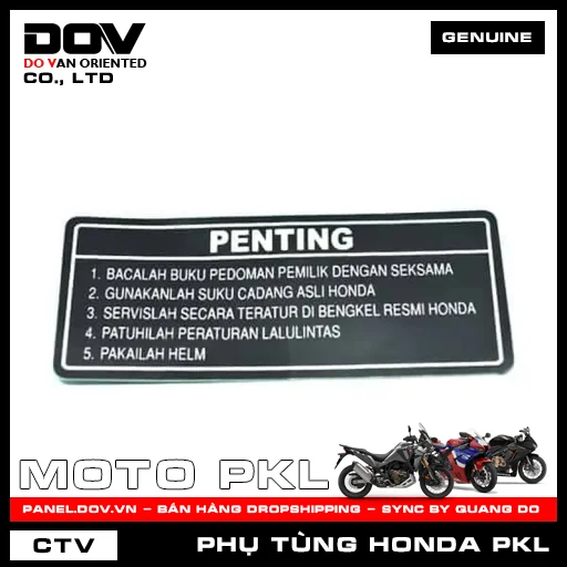 TEM HƯỚNG DẪN LÁI XE CB500F, CB500X, CB650R, CBR500R, CBR650R, GOLDWING, REBEL 1100, REBEL 500 — 87560KVB930