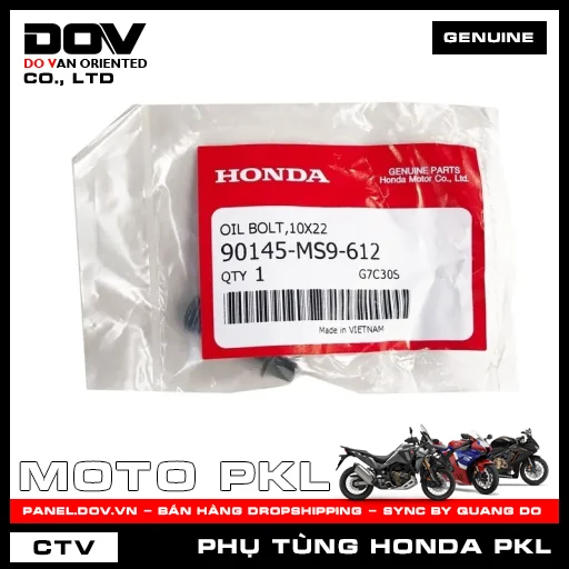 CHỐT DẦU 10X22 ADV350, CB1000R, CB250 NIGHTHAWK, CB300R, CB350 H'NESS, CB500F, CB500X, CB650R, CBR500R, CBR650R, GOLDWING, NX500, REBEL 1100, REBEL 300, REBEL 500, SH 350 — 90145MS9612