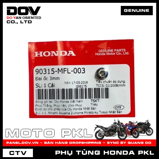 ĐAI ỐC 3MM CB300R, CB500F, CB500X, CBR500R, NX500, REBEL 300, REBEL 500, SH 350 — 90315MFL003