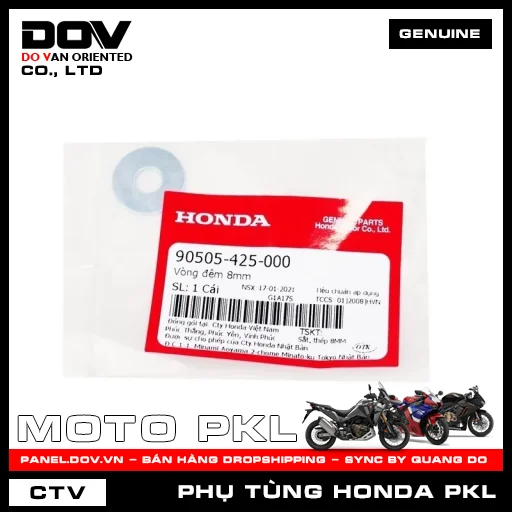 VÒNG ĐỆM 8MM CB250 NIGHTHAWK, REBEL 1100 — 90505425000
