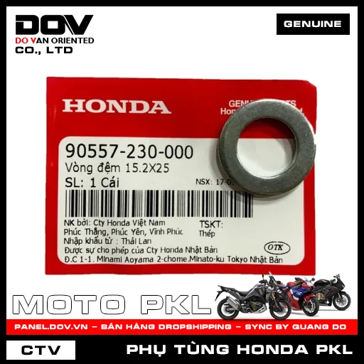 VÒNG ĐỆM 15.2X25 CB1000R, CB500F, CB500X, CB650R, CBR500R, CBR650R, NX500, REBEL 1100 — 90557230000