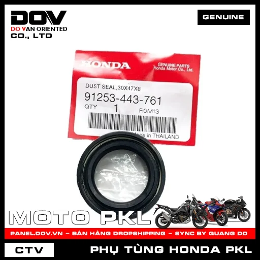 PHỚT CHẮN BỤI 30X47X8 CB300R, CB350 H'NESS, CB500F, CB500X, CBR500R, NX500, REBEL 1100, REBEL 300, REBEL 500 — 91253443761