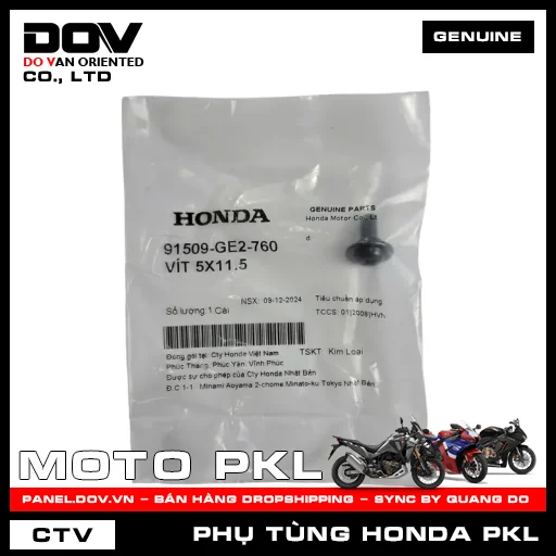 VÍT 5X11.5 ADV350, CB350 H'NESS, SH 350 — 91509GE2760