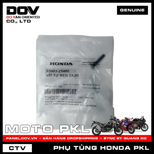 VÍT TỰ REN 5X20 ADV350, CB1000R, CB300R, CB500F, CB500X, CB650R, CBR500R, CBR650R, GOLDWING, NX500, REBEL 1100, REBEL 300, REBEL 500, SH 350 — 9390325480