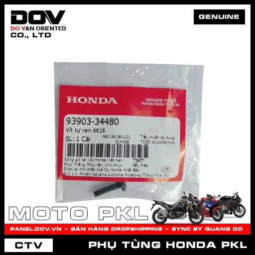 VÍT TỰ REN 4X16 ADV350, GOLDWING, SH 350 — 9390334480