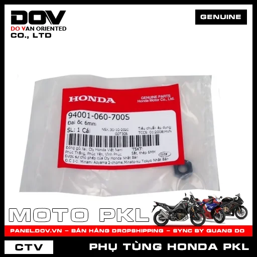 ĐAI ỐC 6MM CB500F, CB500X, CB650R, CBR500R, CBR650R, NX500, REBEL 1100, REBEL 500 — 94001060700S
