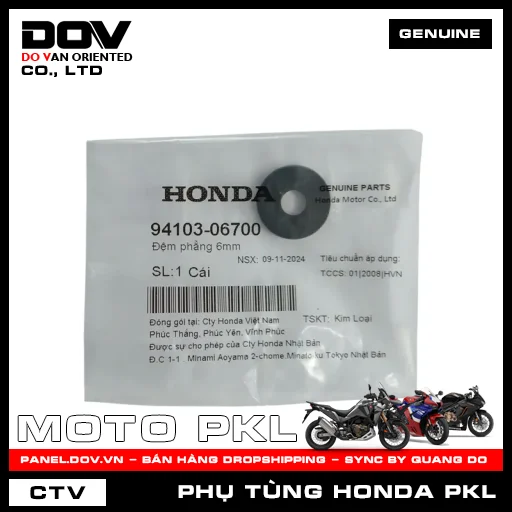 ĐỆM PHẲNG 6MM CB350 H'NESS, CB650R, CBR650R, GOLDWING — 9410306700