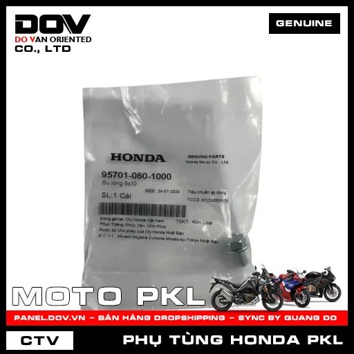 BU LÔNG 6X10 CB250 NIGHTHAWK, CB300R, CB500F, CB500X, CB650R, CBR500R, CBR650R, GOLDWING, NX500, REBEL 300, REBEL 500 — 957010601000