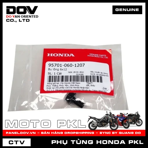 BU LÔNG 6X12 CB250 NIGHTHAWK, CB300R, CB350 H'NESS, CB500F, CB500X, CBR500R, NX500, REBEL 1100 — 957010601207