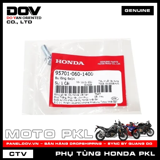BU LÔNG 6X14 ADV350, CB1000R, CB300R, CB350 H'NESS, CB500F, CB500X, CB650R, CBR500R, CBR650R, GOLDWING, NX500, REBEL 1100, REBEL 300, REBEL 500, SH 350 — 957010601400