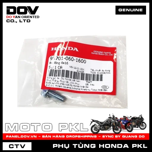 BU LÔNG 6X16 ADV350, CB1000R, CB250 NIGHTHAWK, CB350 H'NESS, CB650R, CBR650R, GOLDWING, REBEL 1100, SH 350 — 957010601600