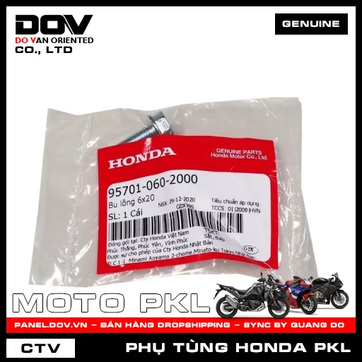BU LÔNG 6X20 ADV350, CB1000R, CB250 NIGHTHAWK, CB300R, CB350 H'NESS, REBEL 1100, REBEL 300, REBEL 500, SH 350 — 957010602000