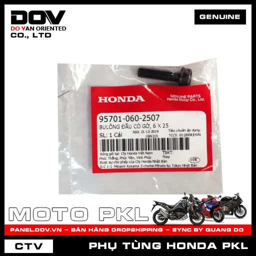 BULÔNG ĐẦU CÓ GỜ, 6 X 25 CB250 NIGHTHAWK, CB650R, CBR650R — 957010602507