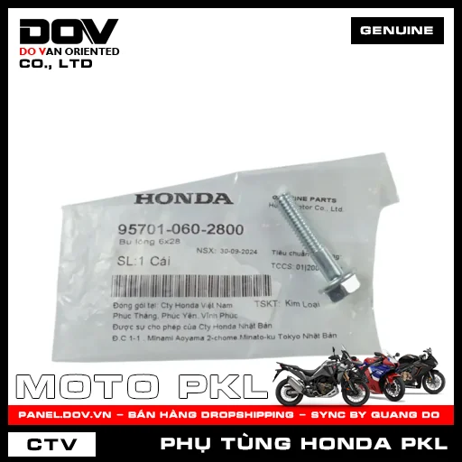 BU LÔNG 6X28 ADV350, CB500F, CB500X, CB650R, CBR500R, CBR650R, GOLDWING, NX500, SH 350 — 957010602800