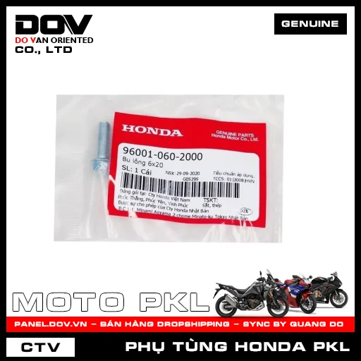 BU LÔNG 6X20 CB250 NIGHTHAWK, CB300R, CB350 H'NESS — 960010602000