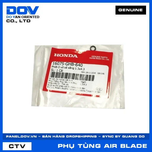 PHỚT O VÍT XẢ XĂNG 1.3X4.3 AIR BLADE 110 — 16075GHB640