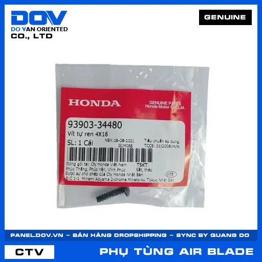 VÍT TỰ REN 4X16 AIR BLADE 110, AIR BLADE 125, AIR BLADE 125/150, AIR BLADE 125/160 — 9390334480
