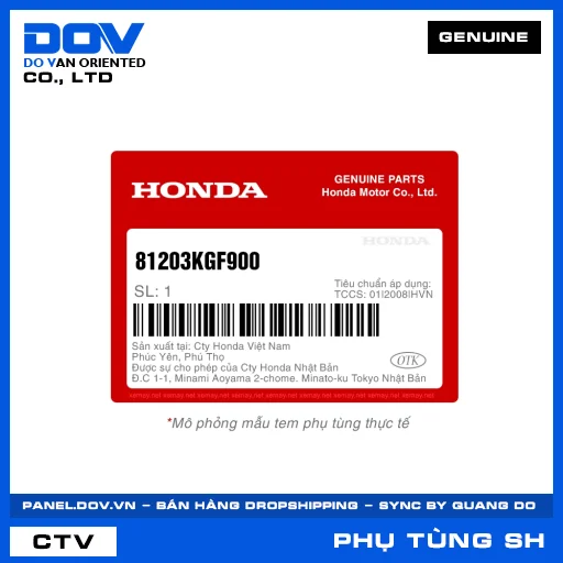 Bạc đệm giá đèo hàng sau SH 125/150, SH 125/160 — 81203KGF900