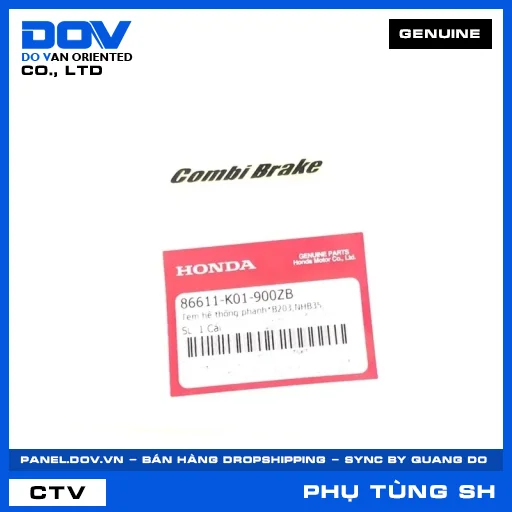 TEM HỆ THỐNG PHANH*B203,NHB35, (thắng) SH 125/150, SH 125/160 — 86611K01900ZB