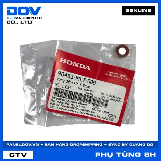 VÒNG ĐỆM KÍN 6.5MM SH 125/150, SH 125/160 — 90463ML7000