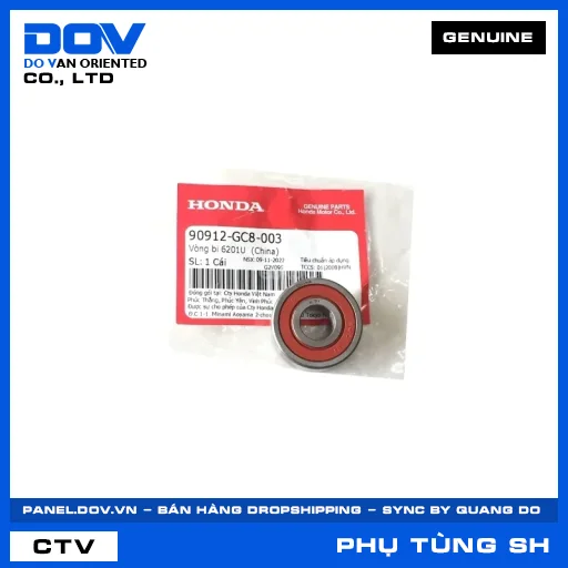 VÒNG BI 6201 (1 MẶT CHẮN BỤI) SH 125/150 — 90912GC8003